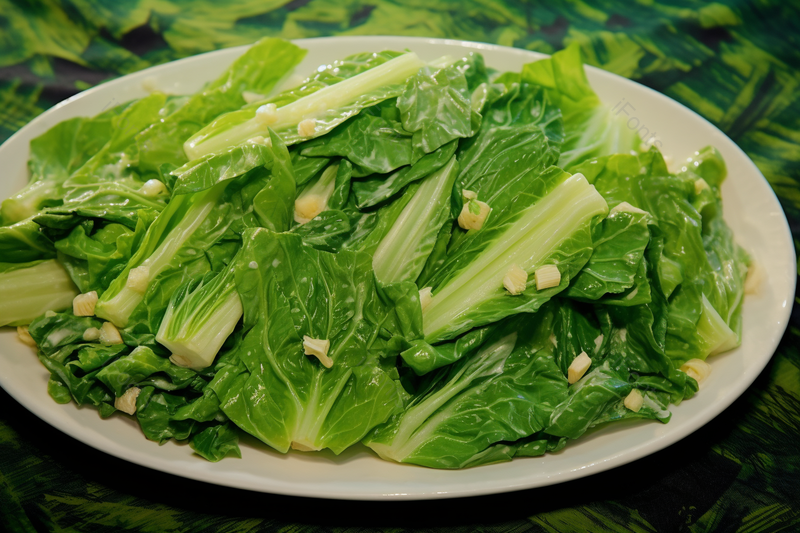 绿色健康凉拌生菜蒜末摄影图,高清,摄影图,摄影图片,图片大全,摄影图免费下载